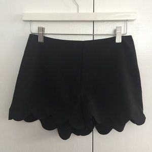 High-Waisted Shorts w/ Scalloped Hems